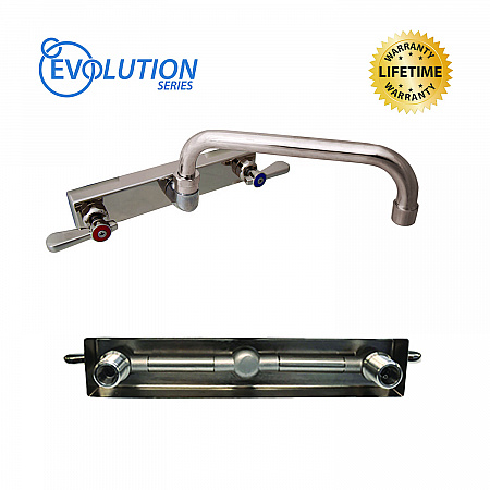 Evolution Splash Mount Stainless Steel Faucet, 4.69