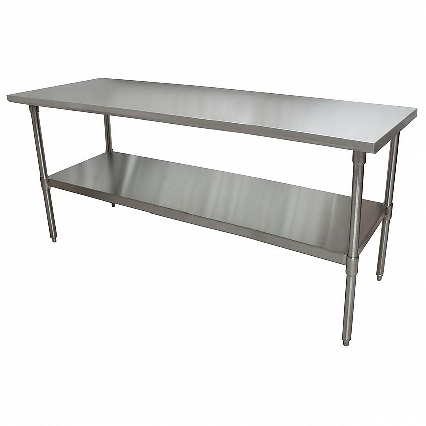 Stainless Steel Flat Top Work Tables, 72w x 30d x 36h, Silver, 2/Pallet (2VT7230)