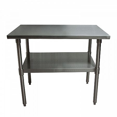 Stainless Steel Flat Top Work Tables, 48w x 24d x 36h, Silver, 2/Pallet (2VT4824)