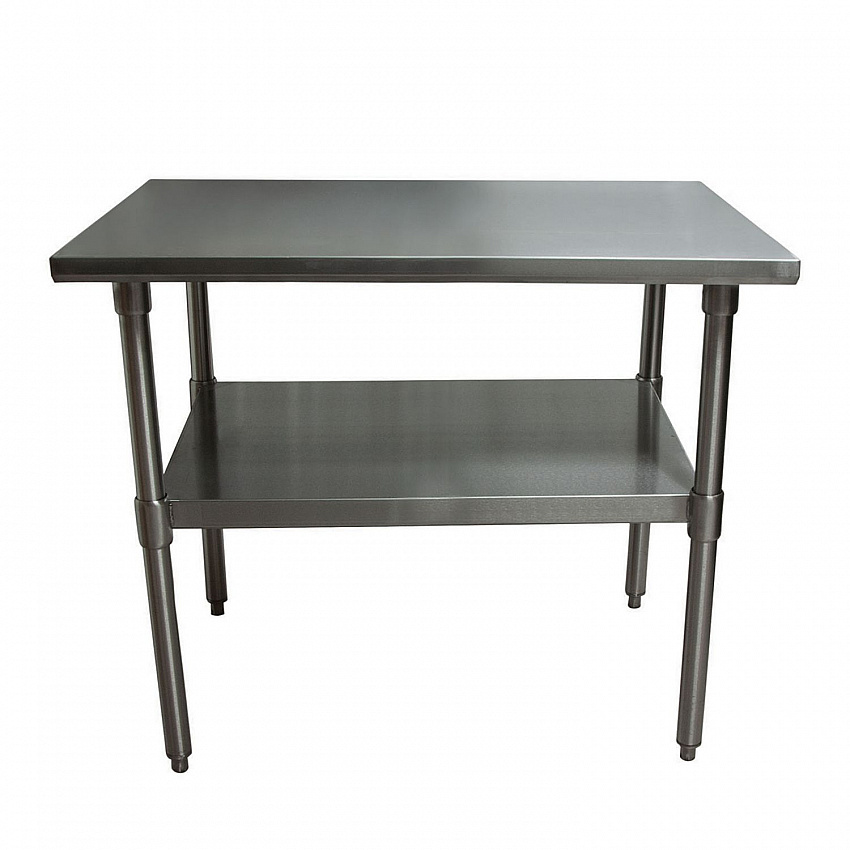 Stainless Steel Flat Top Work Tables, 48w x 24d x 36h, Silver, 2/Pallet (2VT4824)