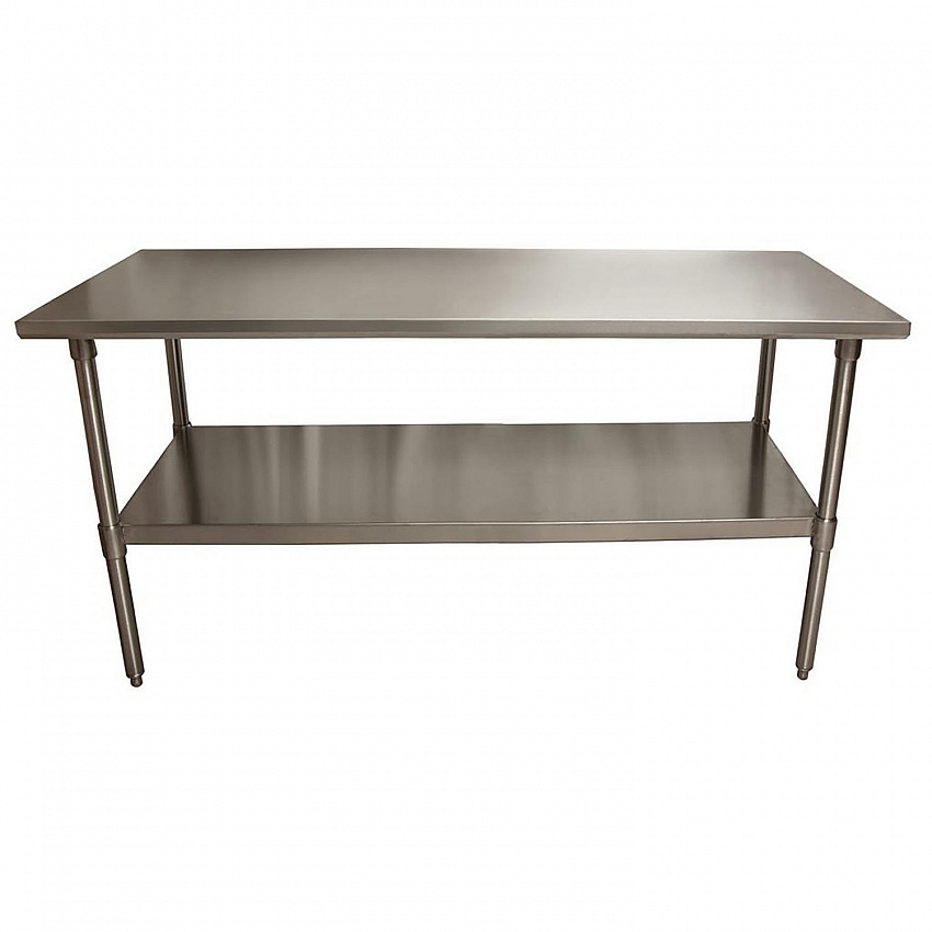 Stainless Steel Flat Top Work Tables, 72w x 30d x 36h, Silver, 2/Pallet (2VT7230)