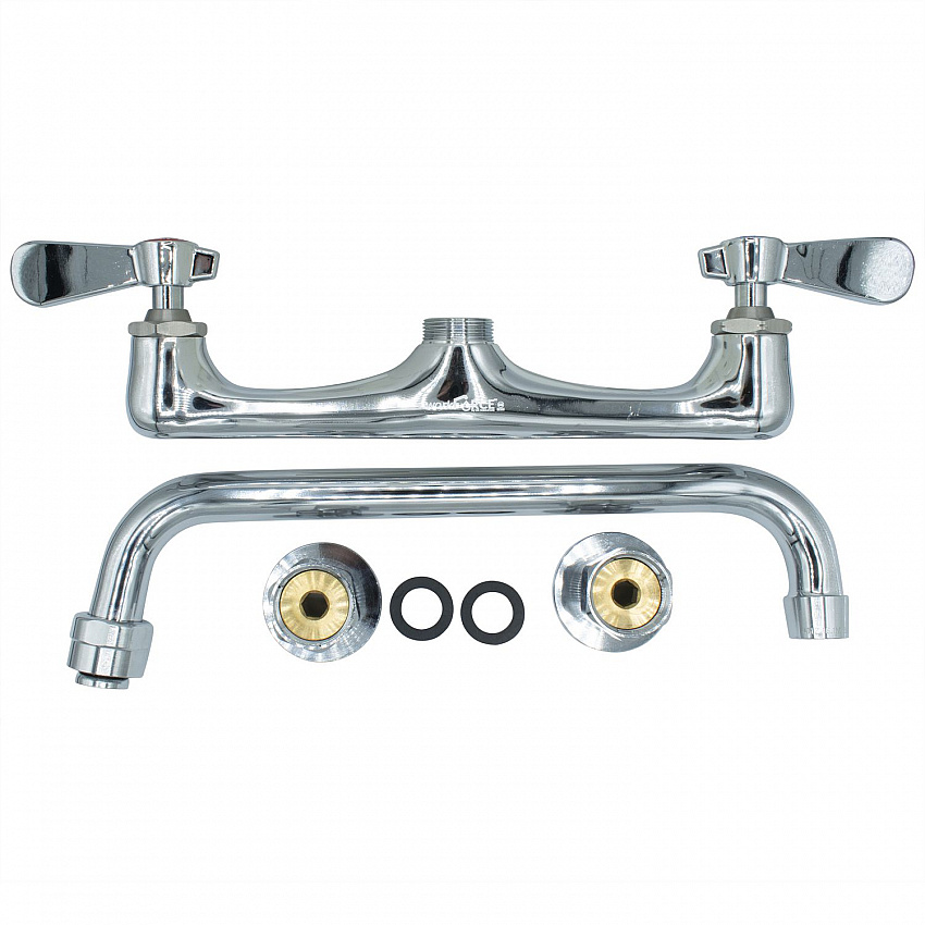 WorkForce Standard Duty Faucet, 8" Height/10" Reach, Chrome-Plated Brass (BKF8W10M)