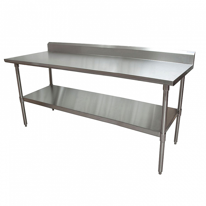 Stainless Steel 5" Riser Top Tables, 72w x 30d x 39.75h, Silver, 2/Pallet (2VTR57230)
