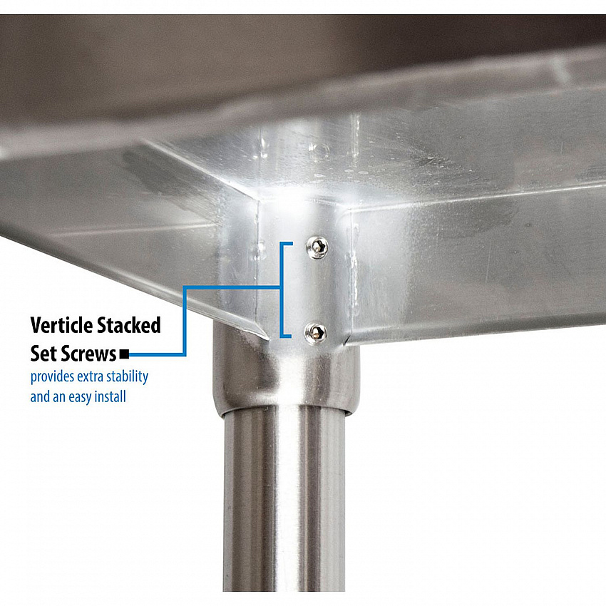 Stainless Steel Flat Top Work Tables, 96w x 30d x 36h, Silver, 2/Pallet (2VT9630)