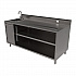 Stainless Steel Beverage Table with Left Sink, Rectangular, 30