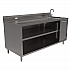 Stainless Steel Beverage Table with Right Sink, Rectangular, 30