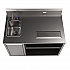 Stainless Steel Beverage Table with Left Sink, Rectangular, 30
