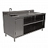 Stainless Steel Beverage Table with Left Sink, Rectangular, 30