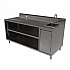 Stainless Steel Beverage Table with Right Sink, Rectangular, 30