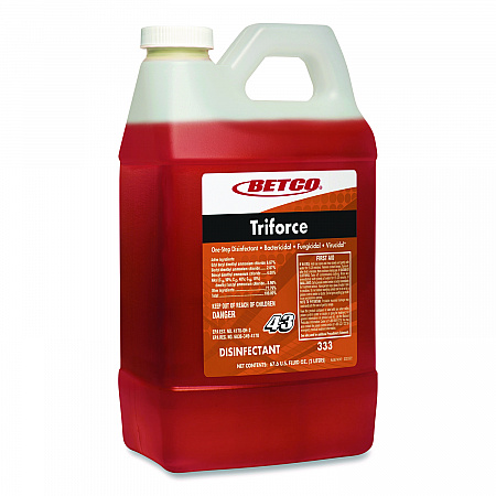 Triforce FastDraw Disinfectant, Fresh Scent, 2 L Bottle, 4/Carton (3334700)