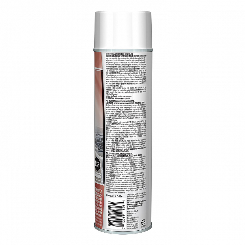 Grill and Oven Cleaner, 18 oz Aerosol Spray, 12/Carton (826)