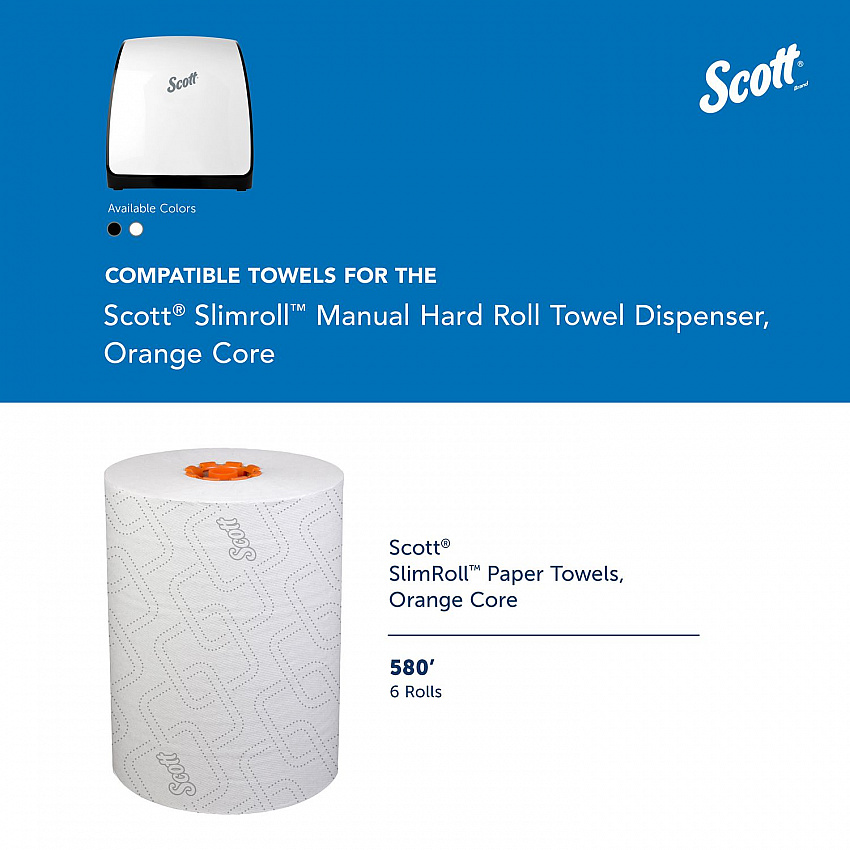Slimroll Manual Towel Dispenser, 12.65 x 13.02 x 7.18, White (47091)