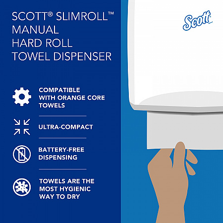 Slimroll Manual Towel Dispenser, 12.65 x 13.02 x 7.18, White (47091)