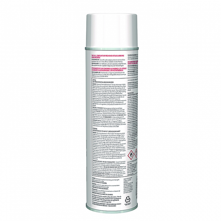 Aerosol Air Freshener and Deodorizer, Apple, 10 oz Aerosol Spray, 12/Carton (161)