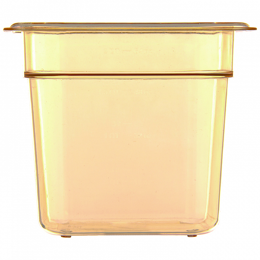 StorPlus High Heat Food Pan, 2.5 qt, 6.38 x 6.75 x 6, Amber, Plastic (3088513)