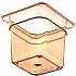 StorPlus High Heat Food Pan, 2.5 qt, 6.38 x 6.75 x 6, Amber, Plastic (3088513)