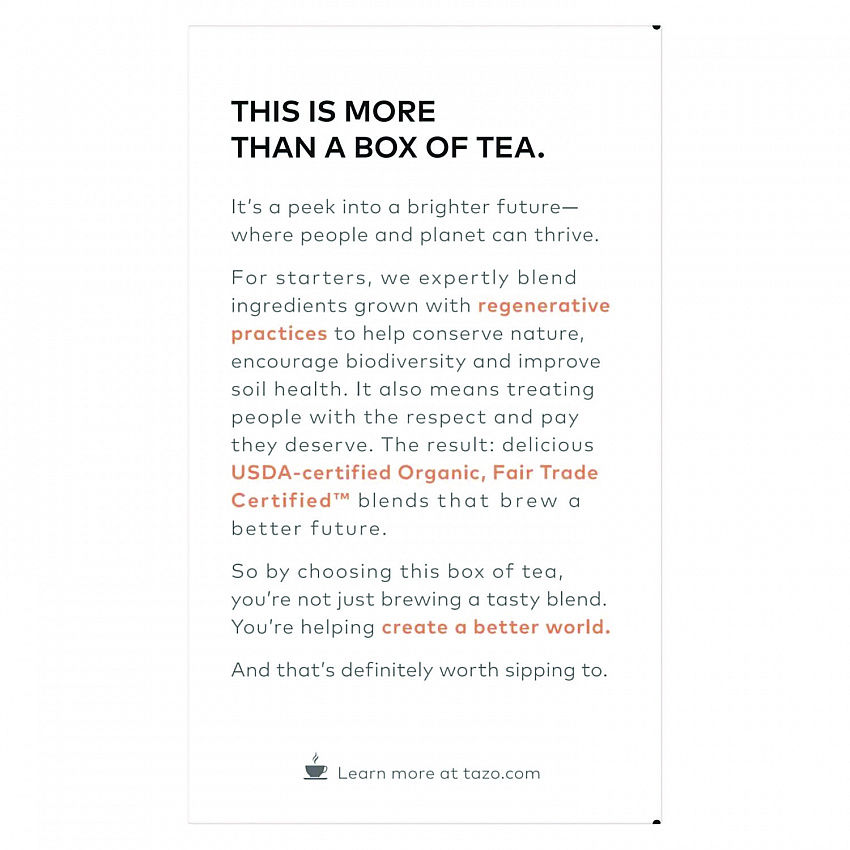 Tea Bags, Organic Refresh Mint, 16/Box, 6 Boxes/Carton (00350)