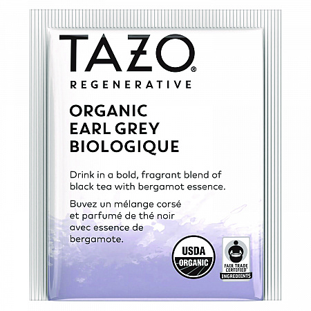Tea Bags, Organic Earl Grey, 16/Box, 6 Boxes/Carton (00352)