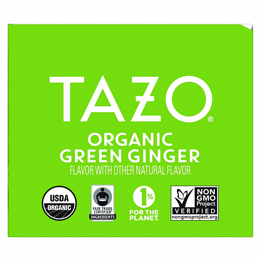 Tea Bags, Organic Green Ginger, 16/Box, 6 Boxes/Carton (00356)