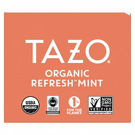 Tea Bags, Organic Refresh Mint, 16/Box, 6 Boxes/Carton (00350)