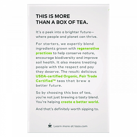 Tea Bags, Organic Zen, 16/Box, 6 Boxes/Carton (00309)