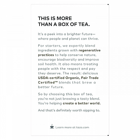 Tea Bags, Organic Earl Grey, 16/Box, 6 Boxes/Carton (00352)