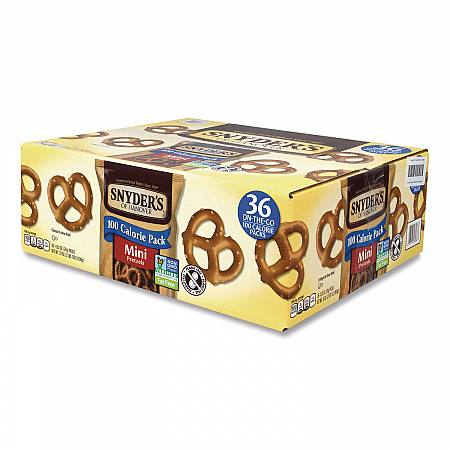 Mini Pretzels. 0.92 oz Pack, 36 Packs/Box, 2 Boxes/Carton (60004087)