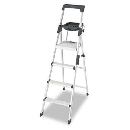 COSCO Signature Series Aluminum Step Ladder, 6 ft, 300 lb Capacity, 4 Steps, Aluminum (2061AABLD)