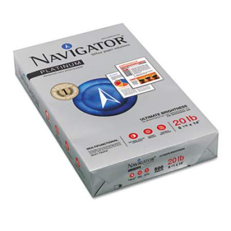 Navigator Platinum Paper, 99 Bright, 20 lb, 8.5 x 14, White, 500 Sheets/Ream, 10 Reams/Carton (NPL1420)
