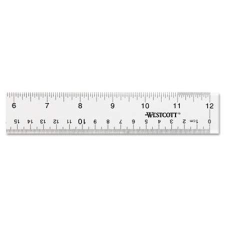 Westcott Clear Flexible Acrylic Ruler, Standard/Metric, 12" Long, Clear (10562)