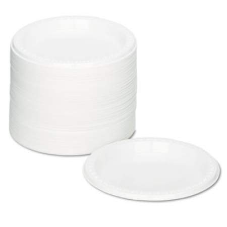 Tablemate Plastic Dinnerware, Plates, 7" dia, White, 125/Pack (7644WH)