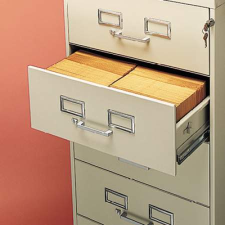 Tennsco Six-Drawer Multimedia/Card File Cabinet, Putty, 21.25" x 28.5" x 52" (CF669PY)