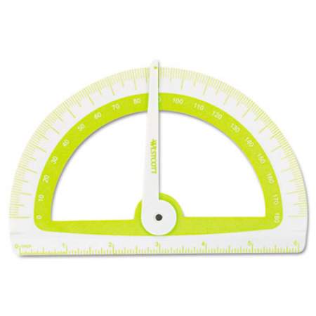 Westcott Soft Touch School Protractor With Microban Protection, Plastic, 6" Ruler Edge, Assorted Colors (14376)
