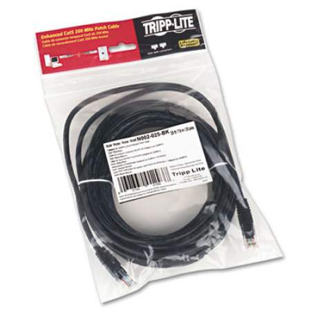 Tripp Lite Cat5e 350MHz Molded Patch Cable, RJ45 (M/M), 25 ft., Black (N002025BK)