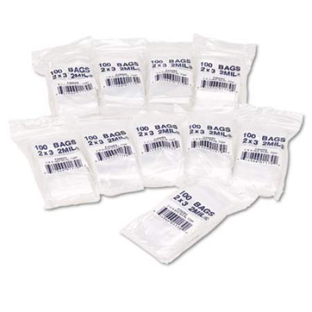 Universal Reclosable Poly Bags, 2 x 3, 2mil, Clear, 1000/Carton (127513)