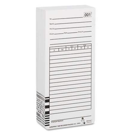 Time Clock Cards for Acroprint ES1000, Two Sides, 3.5 x 7, 100/Pack (099111000)