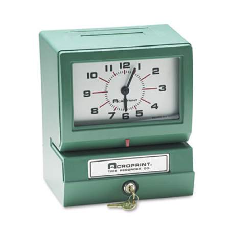 Acroprint Model 150 Heavy-Duty Time Recorder, Automatic Operation, Month/Date/1-12 Hours/Minutes, Green (012070411)
