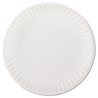 White Paper Plates, 9" dia, 100/Pack, 10 Packs/Carton (PP9GREWH)