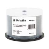 Verbatim CD-R DataLifePlus Printable Recordable Disc, 700 MB/80 min, 52x, Spindle, White, 50/Pack (94755)