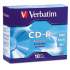 Verbatim CD-R Recordable Disc, 700 MB/80 min, 52x, Slim Jewel Case, Silver, 10/Pack (94935)