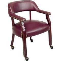 Lorell Traditional Captain Side Chair With Casters (60601)