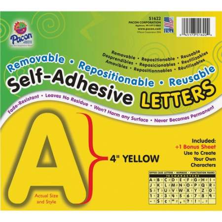 Pacon Reusable Self-Adhesive Letters (51622)