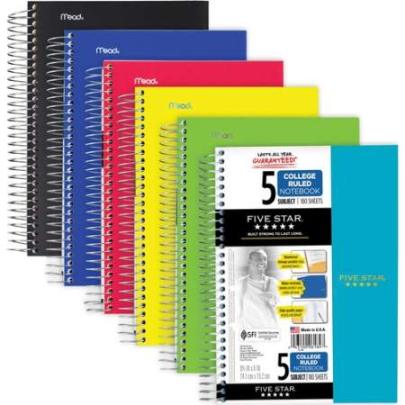 Mead 9-12" x 6" 5-Subject Notebook (06184)