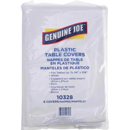 Genuine Joe Plastic Rectangular Table Covers (10328)