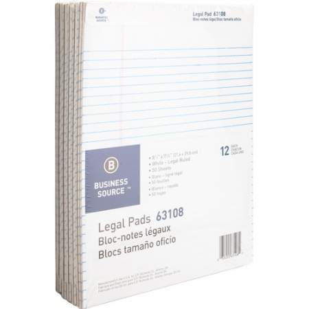 Business Source Micro-Perforated Legal Ruled Pads (63108)