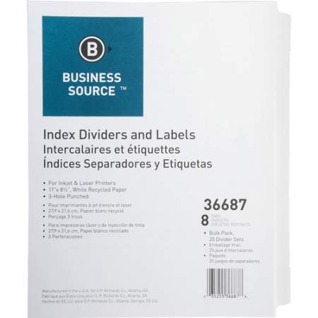 Business Source Punched Laser Index Dividers (36687)