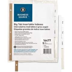 Business Source Tear-resistant Clear Tab Index Dividers (16477)