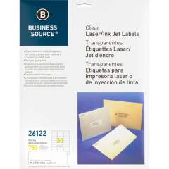 Business Source Clear Laser Print Mailing Labels (26122)