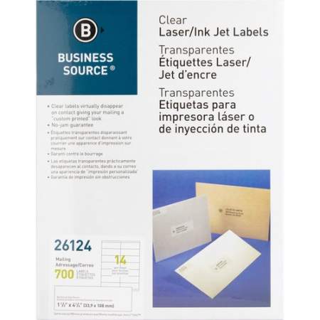 Business Source Clear Return Address Laser Labels (26124)