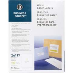 Business Source Bright White Premium-quality Full-sheet Address Labels (26119)